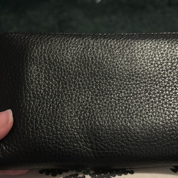 MICHAEL KORS JET SET TRAVEL LARGE BLK PEBBLED LEATHER WALLET WITH WRISTLET STRAP - Picture 11 of 11